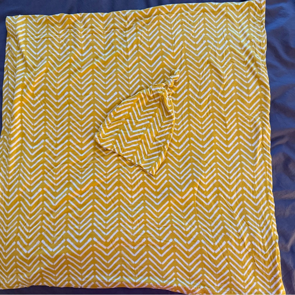 Little Sleepies Sunny Chevron Swaddle & Hat Set
